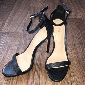 ALDO Caraa black ankle strap heels